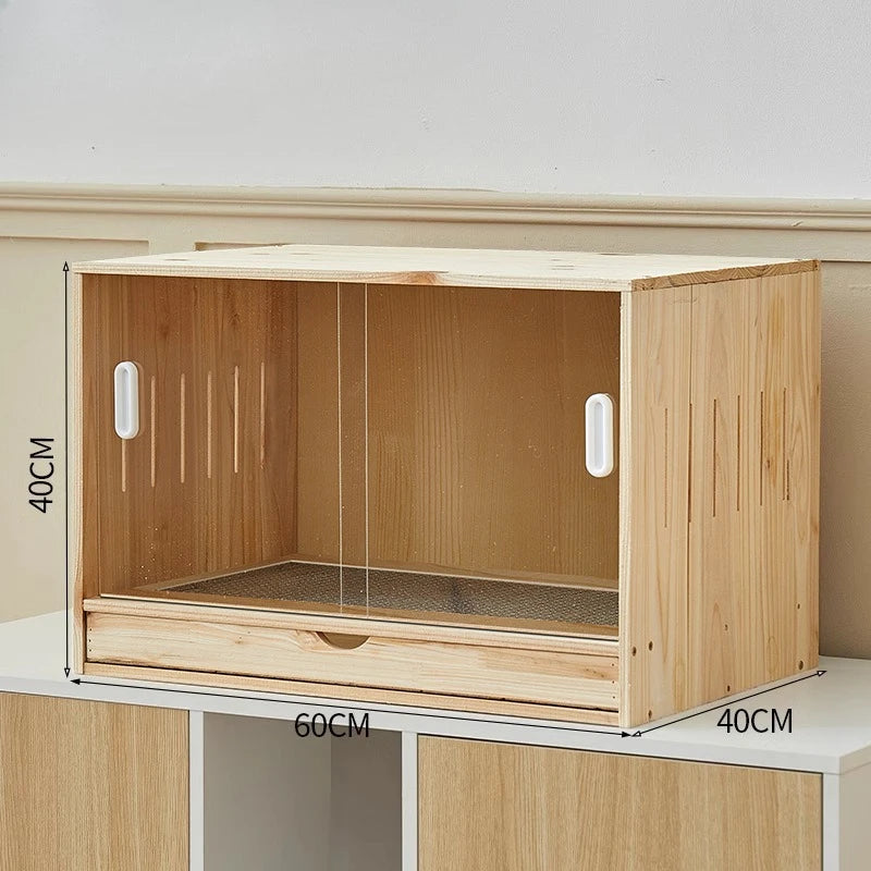 Wooden Bird Cage Parrot Pigeon Birds House with Drawers Ventilate Large Space Bird Nests Home Birds Breeding Box Aviary Pigeon