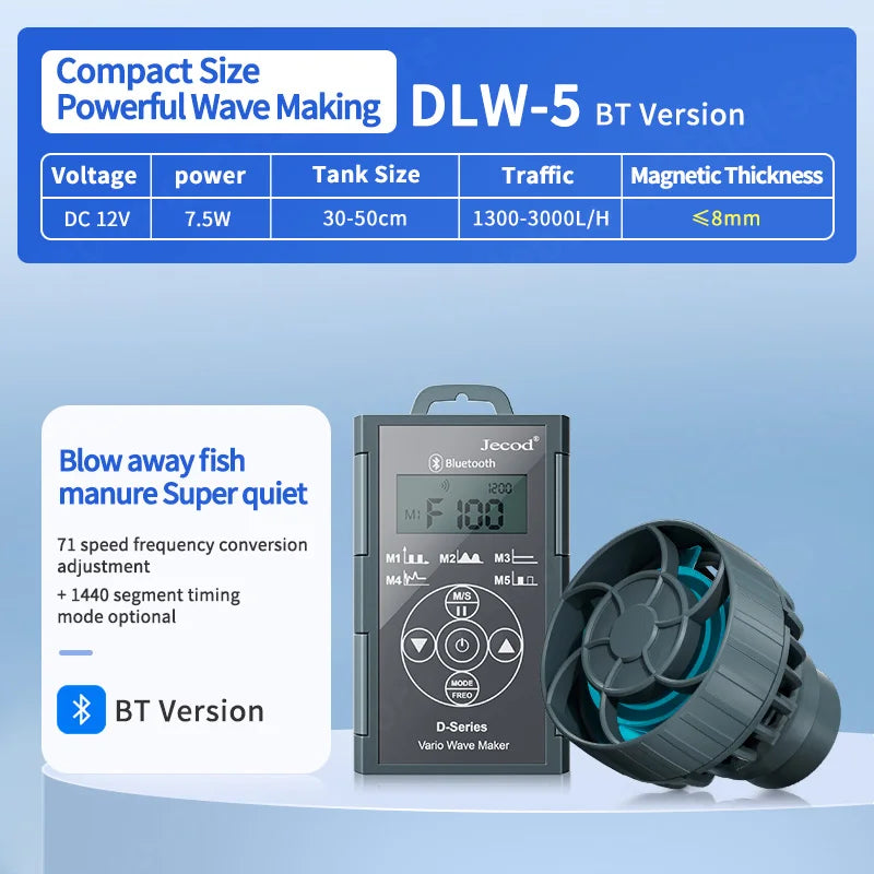 Jebao Jecod DLW Series Aquarium Smart Wave Maker Flow Pump with WiFi LCD Controller for Fish Tank