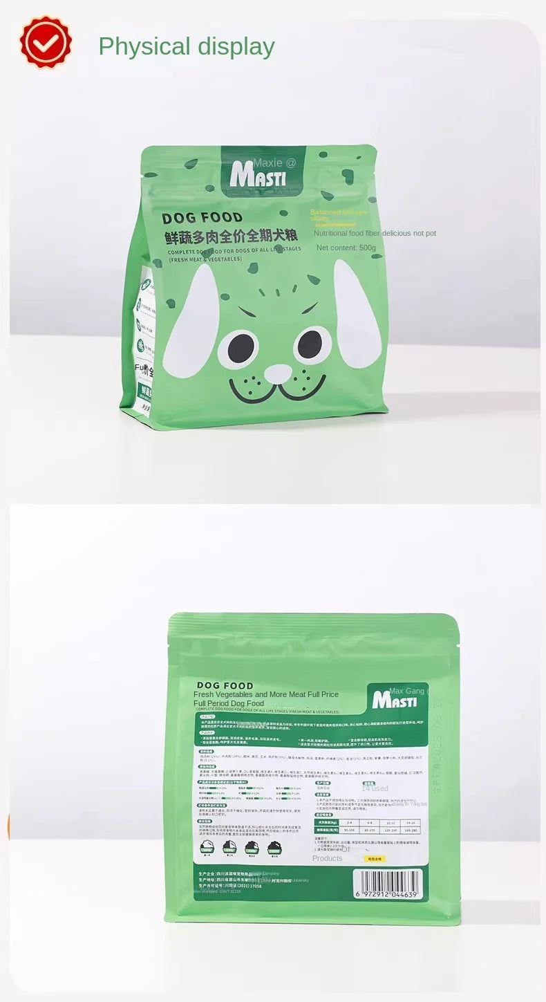 1 Bag Fresh Vegetable and Meat Dog Food 1.5kg 500g Bagged All-Stage Nutritional Dogs Foods Universal Wholesale