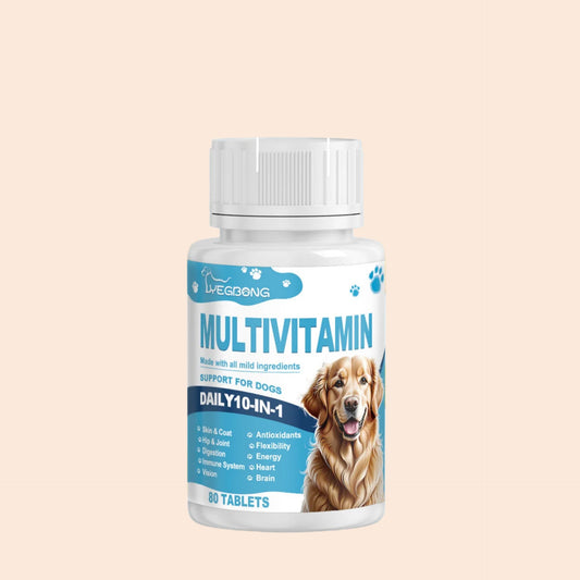 Multivitamin Supplement Tablets for Dogs and Cats, Meat Essence Formula, Vision Support, Strong Bones, Energy Metabolism Boost