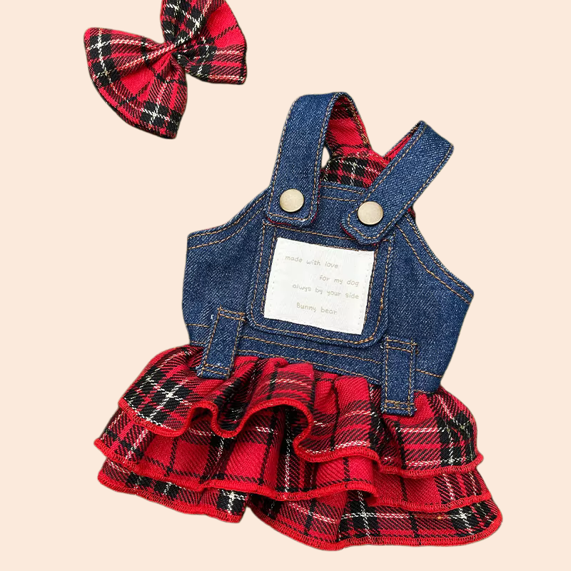 Luxury Dog Denim Strap Skirt Pet Clothing Spring Summer Small Dog Denim Strap Skirt Dog Dresses for Maltese Pomerpish Yorkshire