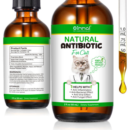 Natural Antibiotic for Cats Helps with Anti Inflammatory Anti-Bacterial Effect Anti-Viral Effect Anti Fungal Effect Supplement