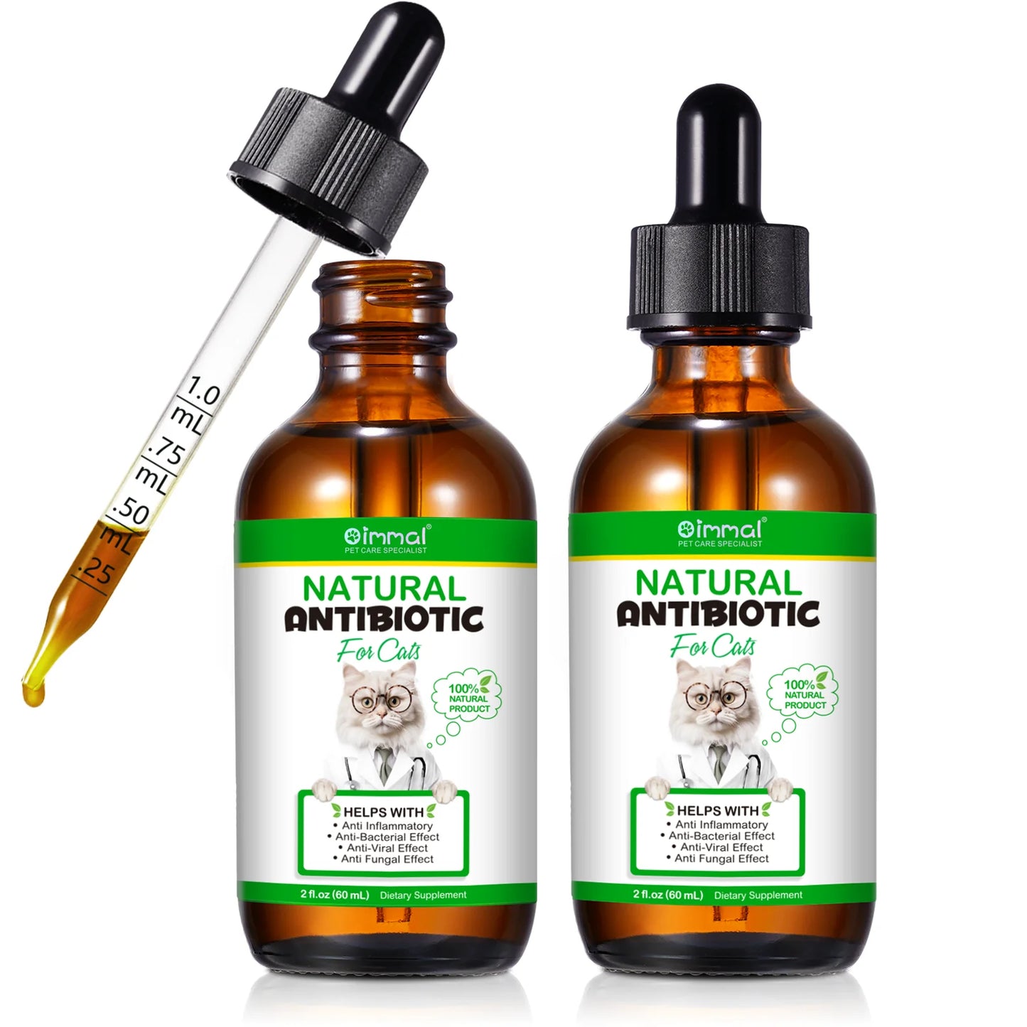 Natural Antibiotic for Cats Helps with Anti Inflammatory Anti-Bacterial Effect Anti-Viral Effect Anti Fungal Effect Supplement