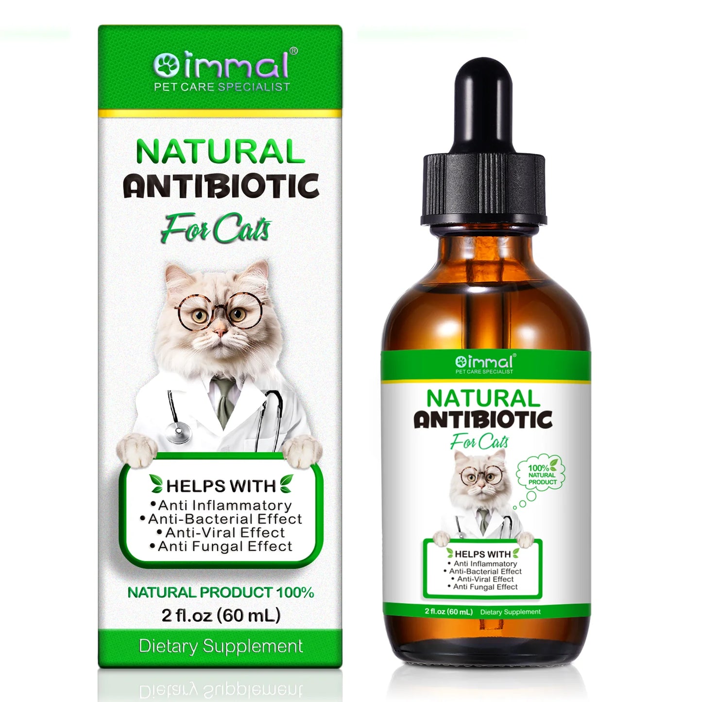 Natural Antibiotic for Cats Helps with Anti Inflammatory Anti-Bacterial Effect Anti-Viral Effect Anti Fungal Effect Supplement