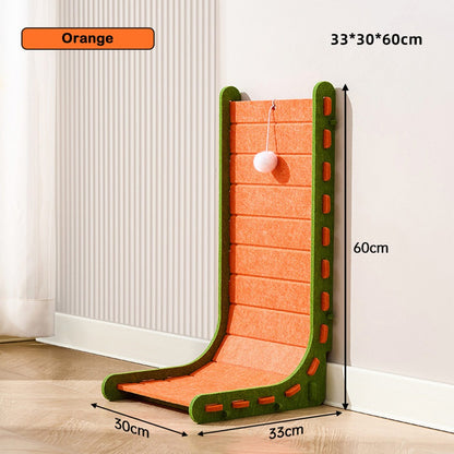 L-Shape Felt Cat Scratching Board - Wall Corner Cat Scratch Pad with Plush Ball (60cm)