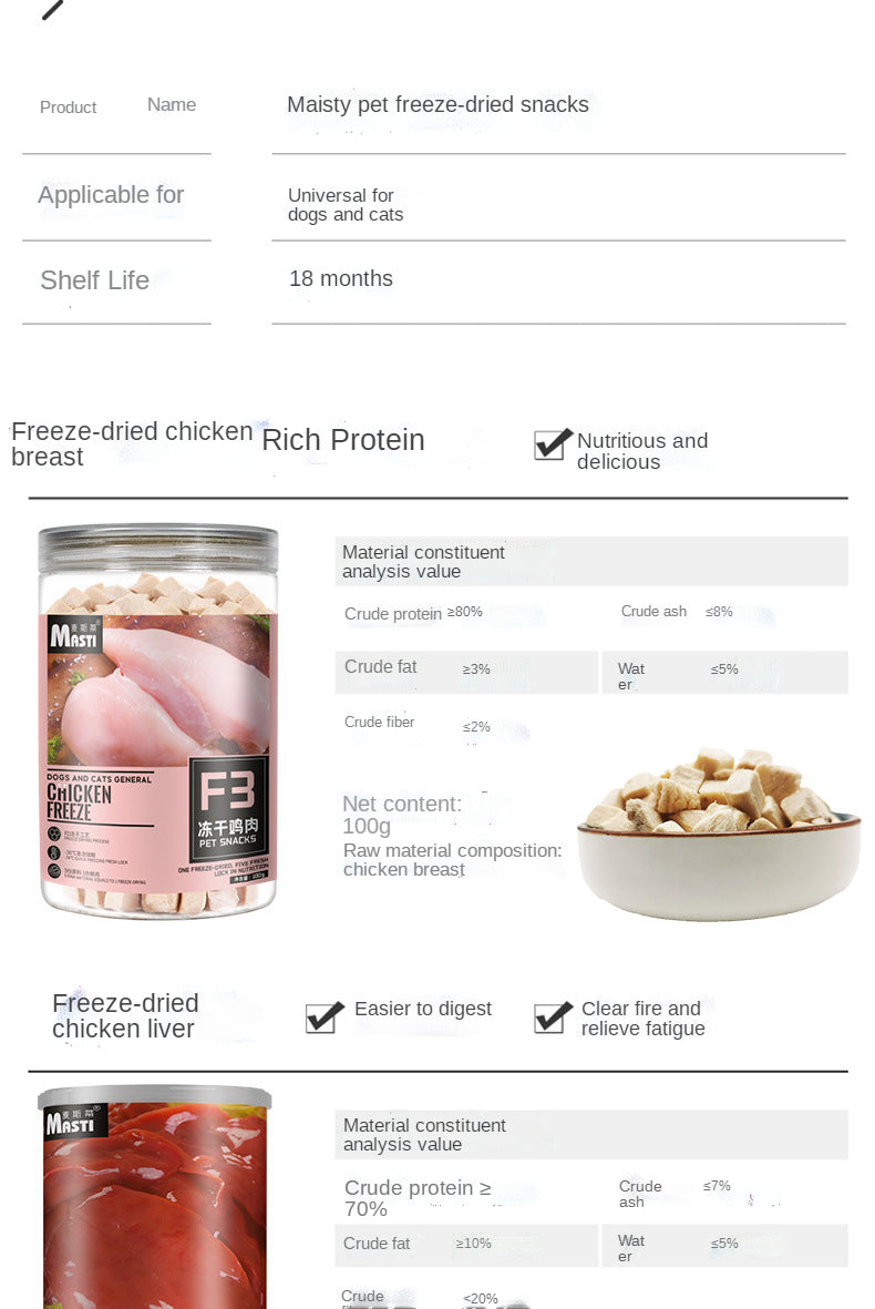 Max Chicken Pet Freeze Dried Snacks, Salmon Egg Yolk, Dog Snacks, Cat Snacks