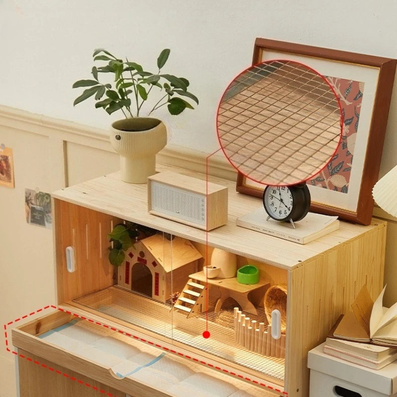 Wooden Bird Cage Parrot Pigeon Birds House with Drawers Ventilate Large Space Bird Nests Home Birds Breeding Box Aviary Pigeon