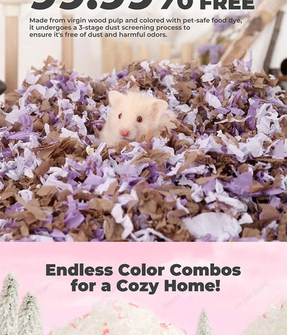 Hamster Bedding Dust-Free Guinea Pig Paper Bedding Odor Control Paper Bedding, Cozy Animal Bedding for Rabbit Rat Syrian Dwarf
