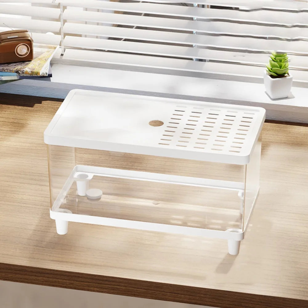 Multifunctional Transparent Reptile Terrarium Visual Breathable Lizard Breeding Box with Cover Reptile Habitat Landscaping