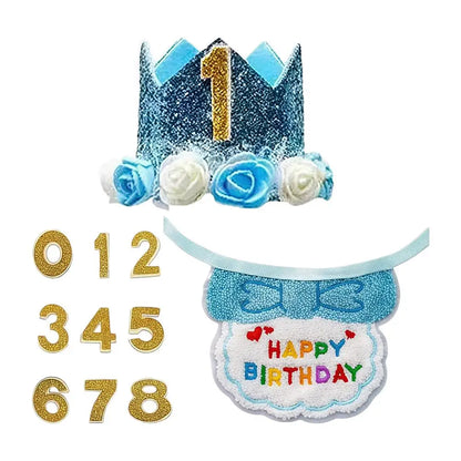 Dog Birthday Party Decorations Adjustable Collar Hat With Number Dogs Birthday Party Supplies For Pet Cat Adoption Small Animal