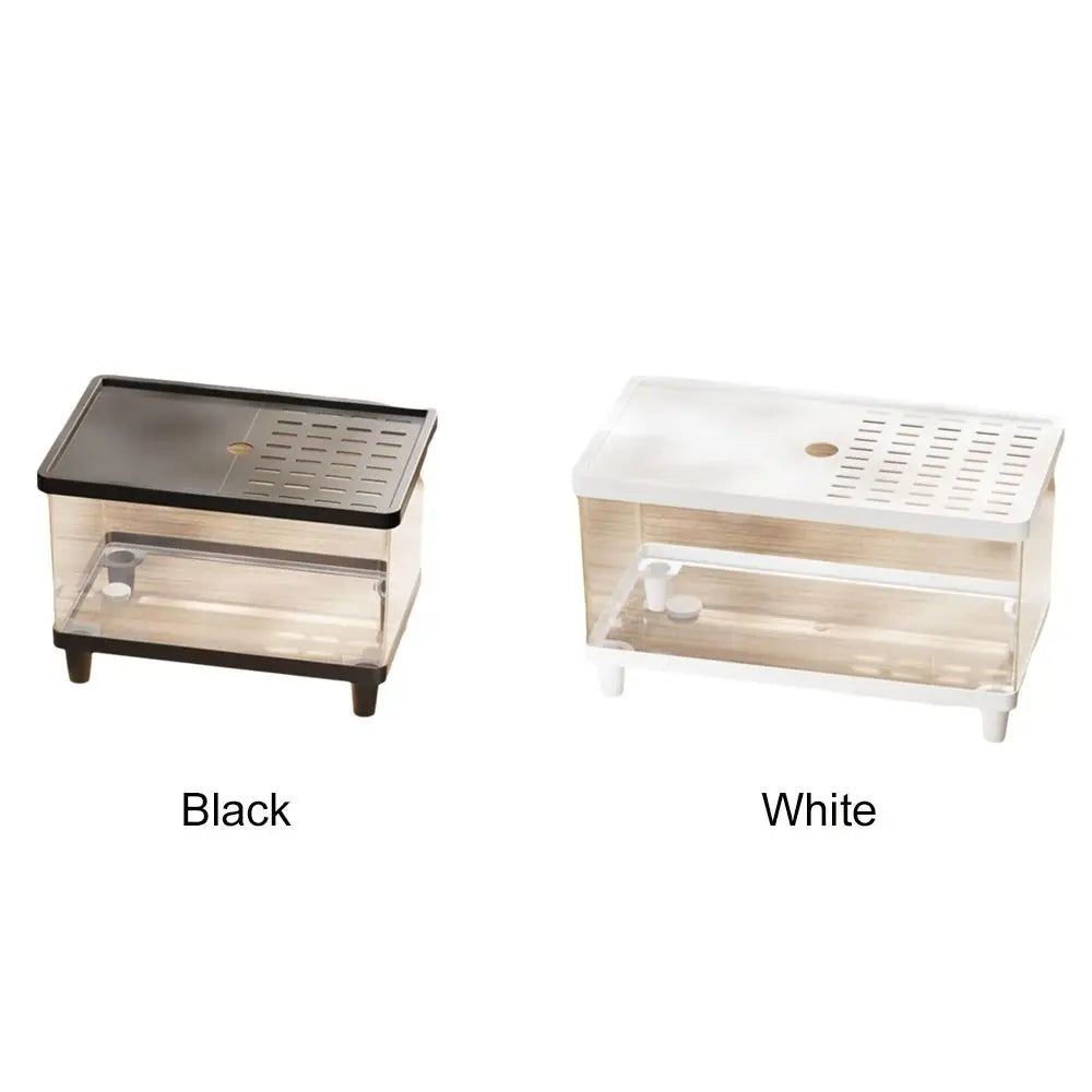 Multifunctional Transparent Reptile Terrarium Visual Breathable Lizard Breeding Box with Cover Reptile Habitat Landscaping