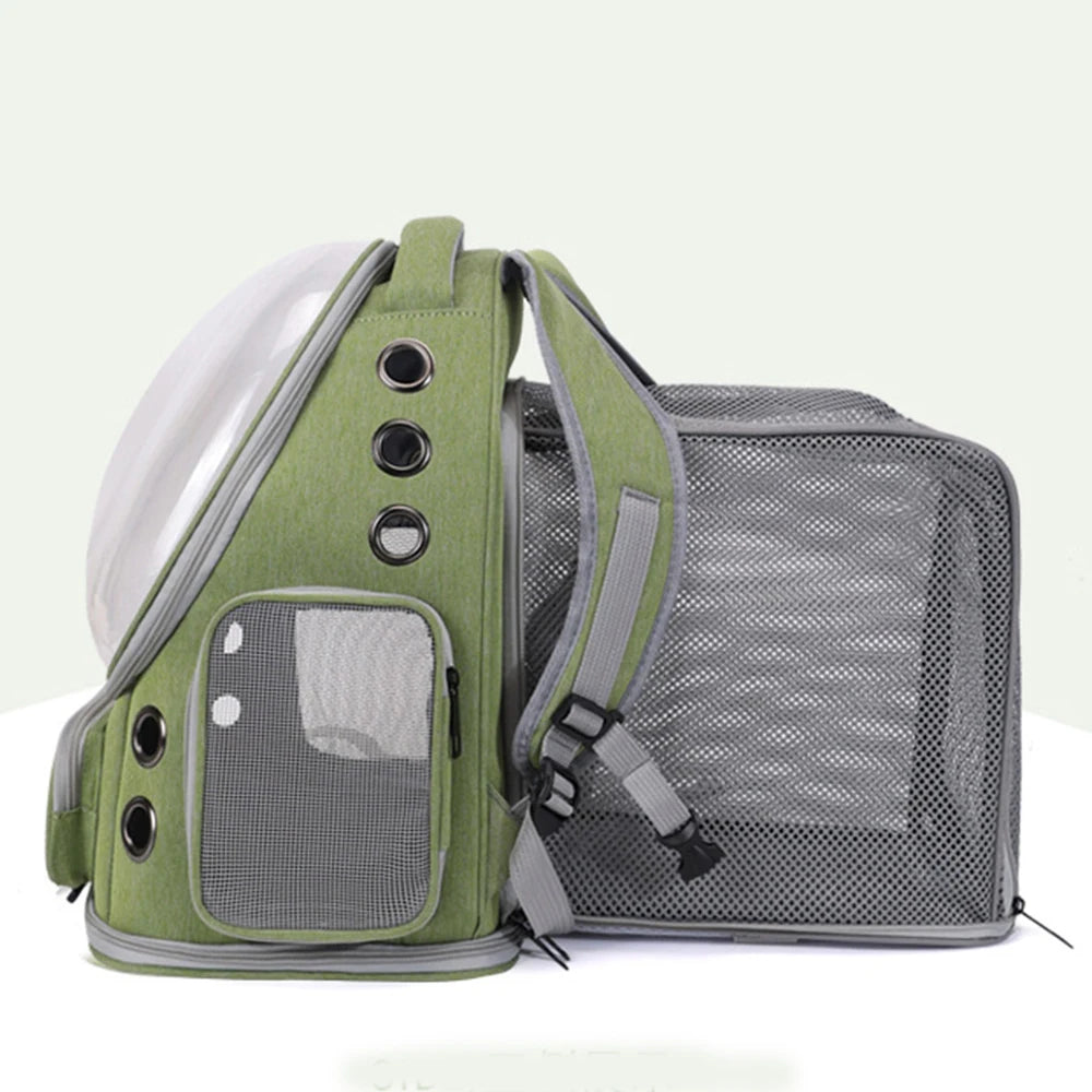 Expandable Large Capacity Pet Cat Carrying Bag Breathable Backpacks For Small Dogs Cats Outgoing Travel Airline Transport