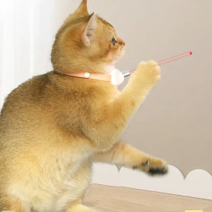 Smart Laser Cat-teasing Collar Laser Rechargeable Auto Infrared Interactive Pet Kitten Toys for Relieve Anxiety Pet Supplies