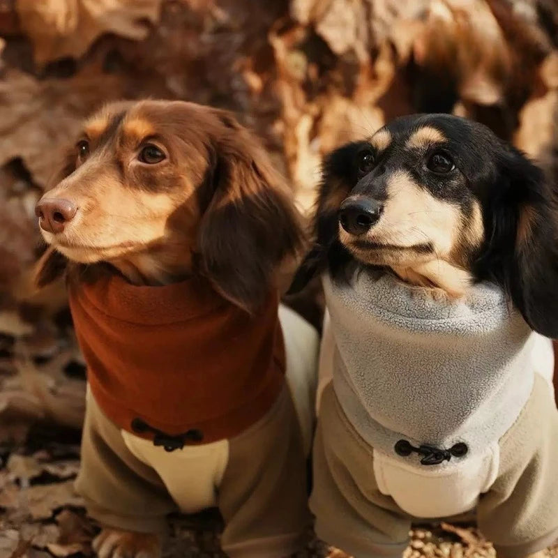 Fashion Thickened 4-legged Dachshund Dog Clothes Winter Soft Waxy Heating Antistatic Double-sided Fleece Dachshund Cotton Home
