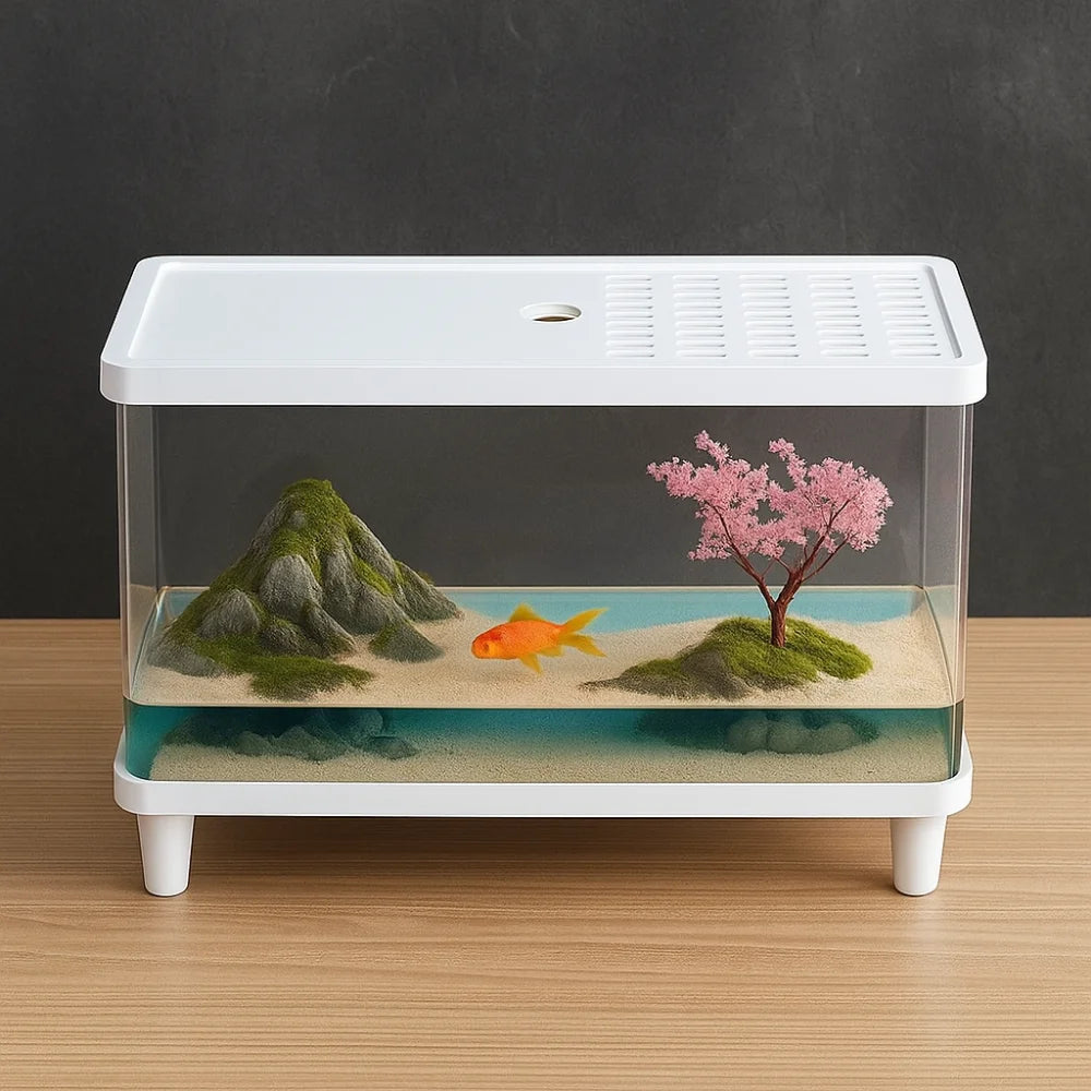 Multifunctional Transparent Reptile Terrarium Visual Breathable Lizard Breeding Box with Cover Reptile Habitat Landscaping
