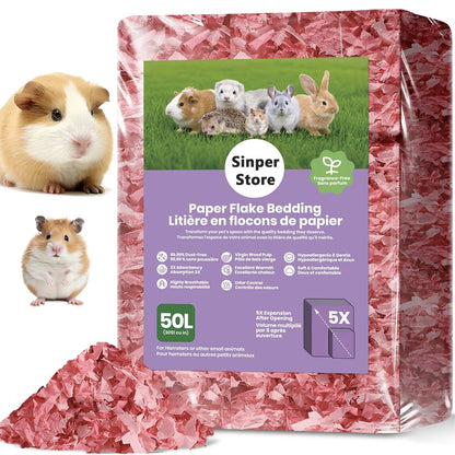 Hamster Bedding Dust-Free Guinea Pig Paper Bedding Odor Control Paper Bedding, Cozy Animal Bedding for Rabbit Rat Syrian Dwarf