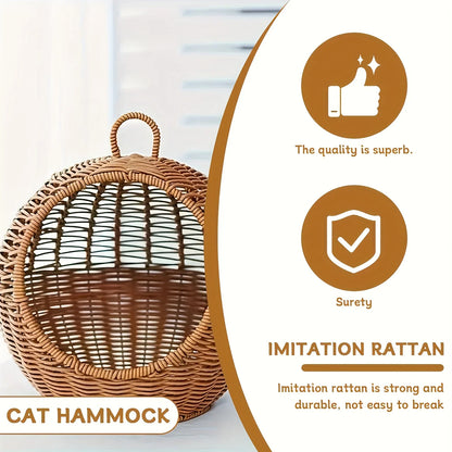 Luxury Fruit Basket Cat Hammock bed Hand Woven Storage Basket Comfortable Heavy Carton Packaging Not Easy To Damage for Pets