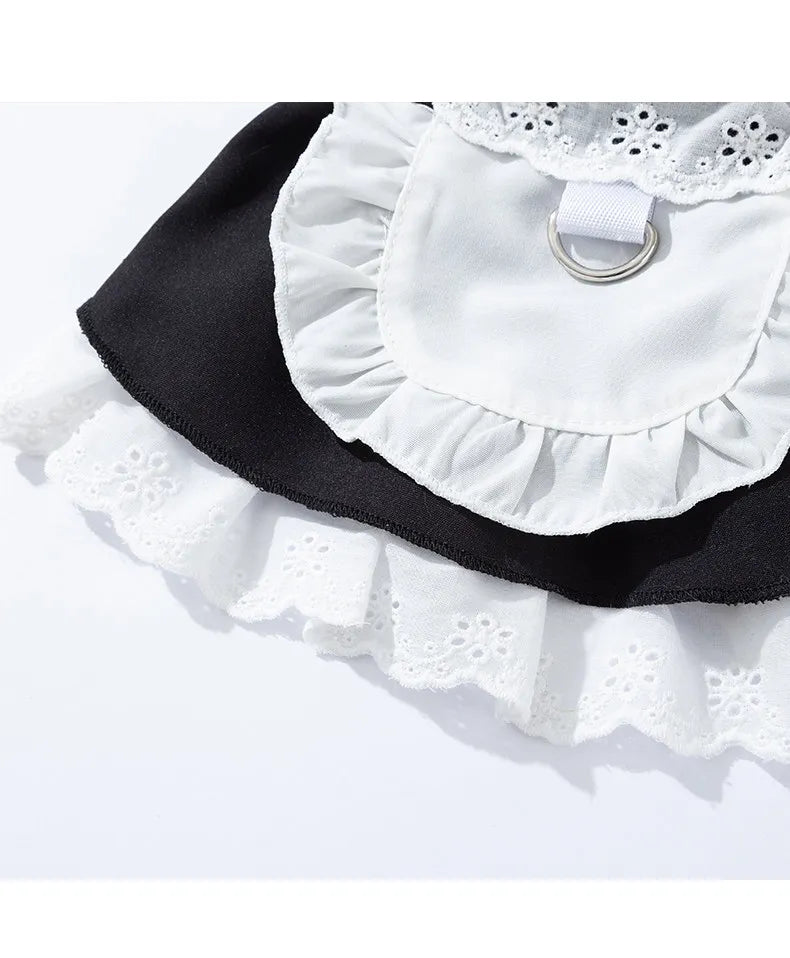 Blue Maid Skirt Kitten Dress Thin Breathable Pet British Short Silver Summer Clothes Cat Dress