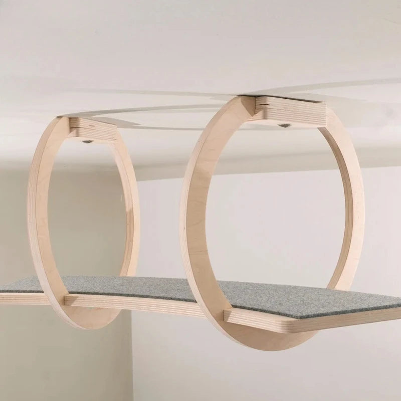 Wall Type Cat Climbing Frame Wood Wall Hanging Cat Lying Frame Shelf Hanging Roof Cat Training Supplies Section 2  Pet Products