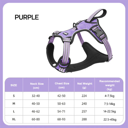 Dog Harness for Large Dogs Heavy Duty No Pull Service Dog Vest with Dog Seat Belt Reflective Adjustable Pet Harnes