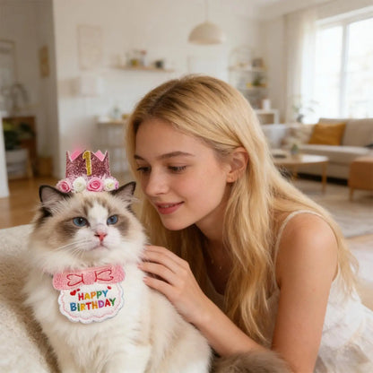 Dog Birthday Party Decorations Adjustable Collar Hat With Number Dogs Birthday Party Supplies For Pet Cat Adoption Small Animal
