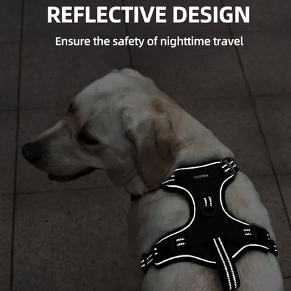 Dog Harness for Large Dogs Heavy Duty No Pull Service Dog Vest with Dog Seat Belt Reflective Adjustable Pet Harnes