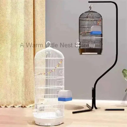 Wrought Retro Household Bird Nordic Round Iron Metal Parrot Cage Large Size Luxury Bird Villa Creative White Parrot House L