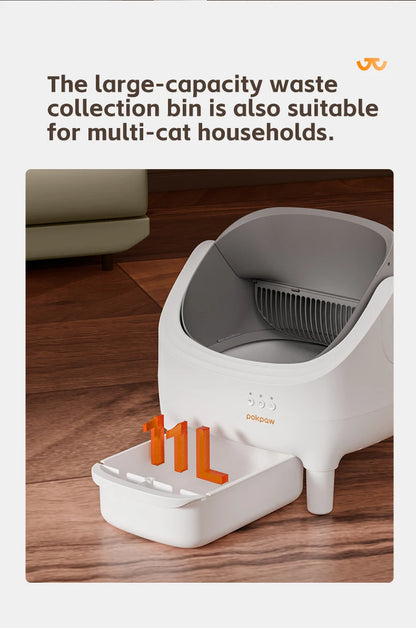Pokpaw CL16 Smart Cat Litter Box with App Control 76L Self-cleaning Automatic Semi Enclosed Cat Litter Box Cat Toilet Supplies