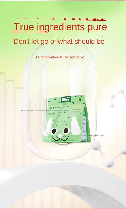 1 Bag Fresh Vegetable and Meat Dog Food 1.5kg 500g Bagged All-Stage Nutritional Dogs Foods Universal Wholesale
