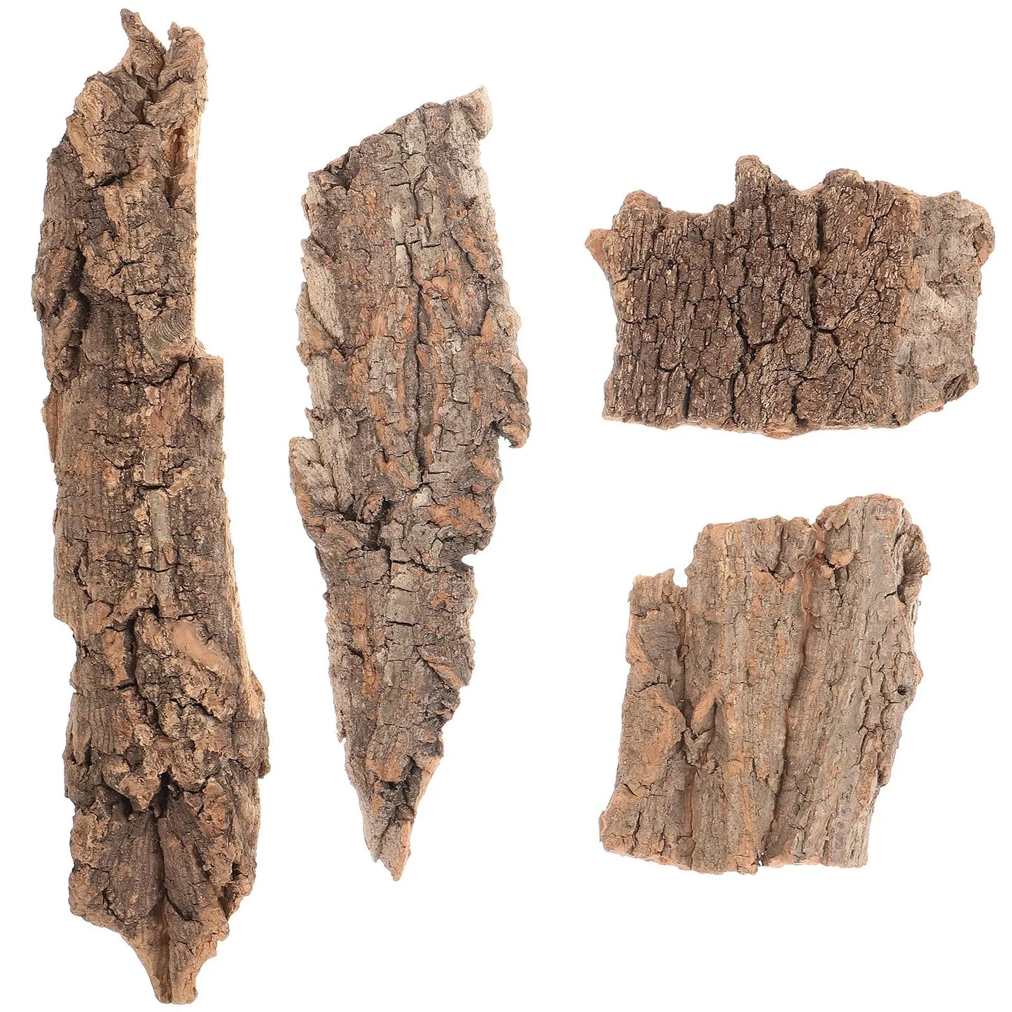 4Pc Natural Cork Bark Flat Reptile Tree Bark Terrarium Fish Tank Driftwood Reptile Platform Bark Pet Terrarium Decors