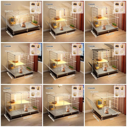 Rabbit Cage with Large Space for Home Use, Large Villa-Style Rabbit Nest with Toilet