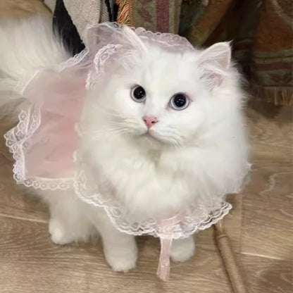 Cat Princess Dresses Dog Lace Mesh Dress Spring/Summer Thin Clothes for Small Dogs Cats Pets Sweet Clothing