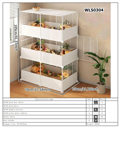 Hamster Cage for Home Use, Luxury Villa for Golden Hamsters, Small Chicken Breeding Observation Cage, Empty Cage
