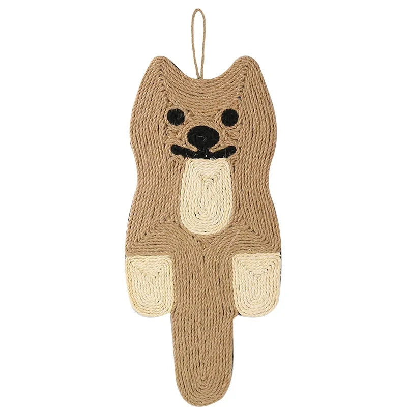 Pet cat toys, mouse sisal cat scratching board, hangable cat bed pad, scratch-resistant and non-shedding