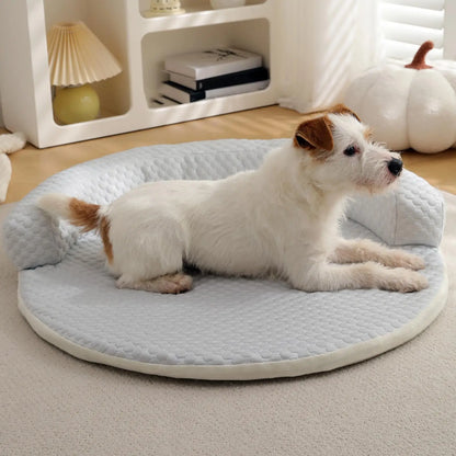 1pcs New Product Summer Pet Cool Pad Dog Kennel Summer Iced Bean Breathable Cool Pet Mat Round Cat Cushion Dog Bed Supplies