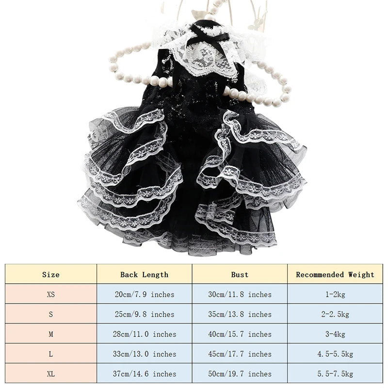 Cat Princess Dresses Dog Lace Mesh Dress Spring/Summer Thin Clothes for Small Dogs Cats Pets Sweet Clothing