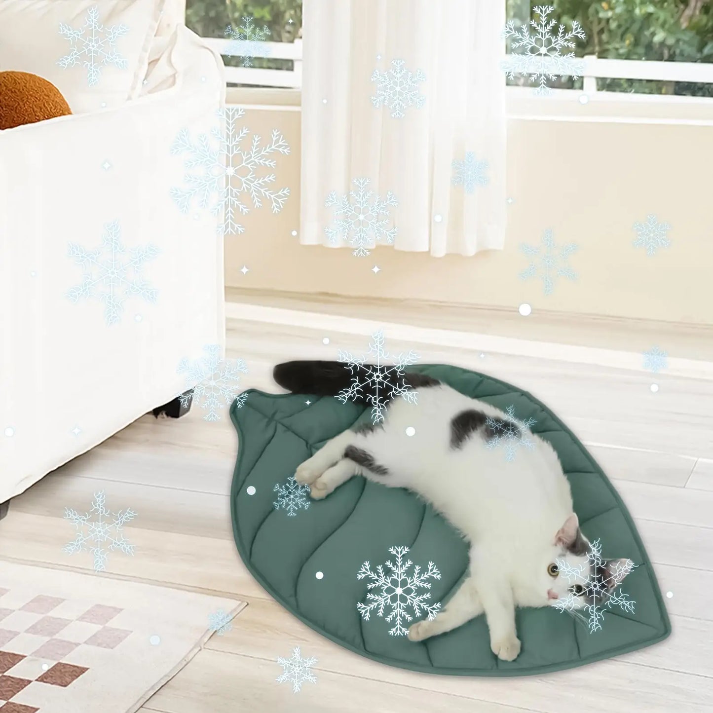 Cat Bed Mat Leafs Shape Pet Blanket Soft Puppy Sleeping Pad Washable Non-Slip Room Decor Floor Rug For Dogs Cats Pet Supplies