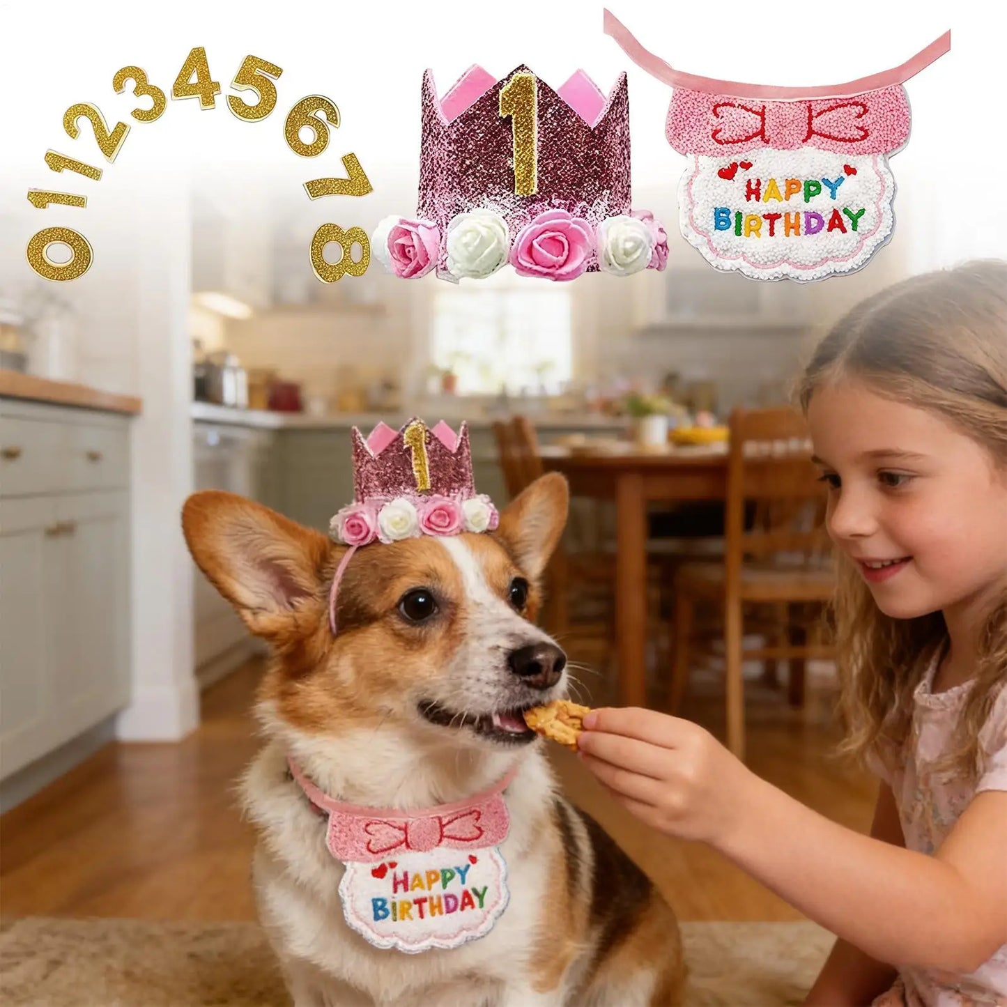 Dog Birthday Party Decorations Adjustable Collar Hat With Number Dogs Birthday Party Supplies For Pet Cat Adoption Small Animal