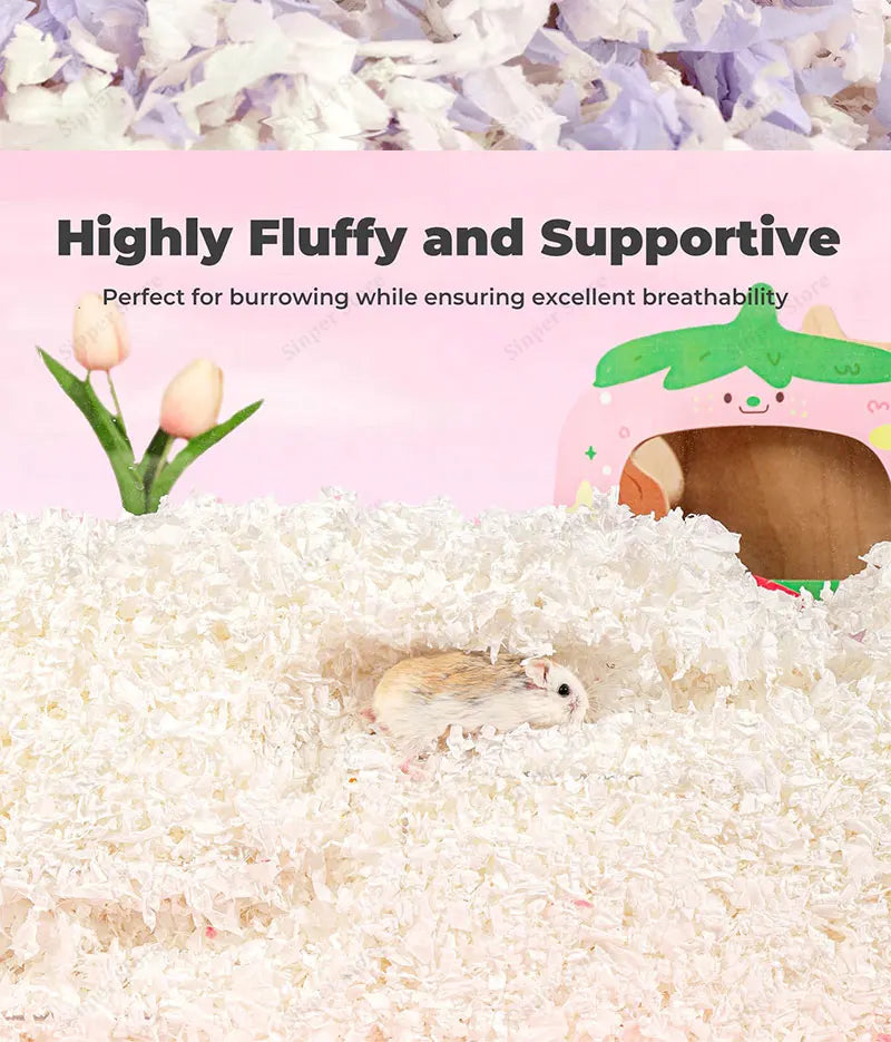 Hamster Bedding Dust-Free Guinea Pig Paper Bedding Odor Control Paper Bedding, Cozy Animal Bedding for Rabbit Rat Syrian Dwarf