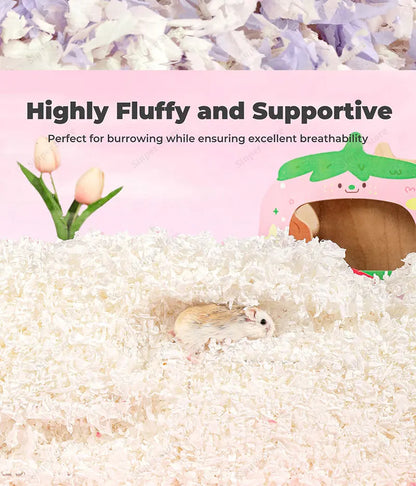 Hamster Bedding Dust-Free Guinea Pig Paper Bedding Odor Control Paper Bedding, Cozy Animal Bedding for Rabbit Rat Syrian Dwarf