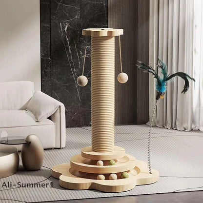 Funny Sisal Cat Scratching Board Cat Climbing Frame Turntable Wear-Resistant Scratching Board Toy Cat Grab Column Cat Supplies