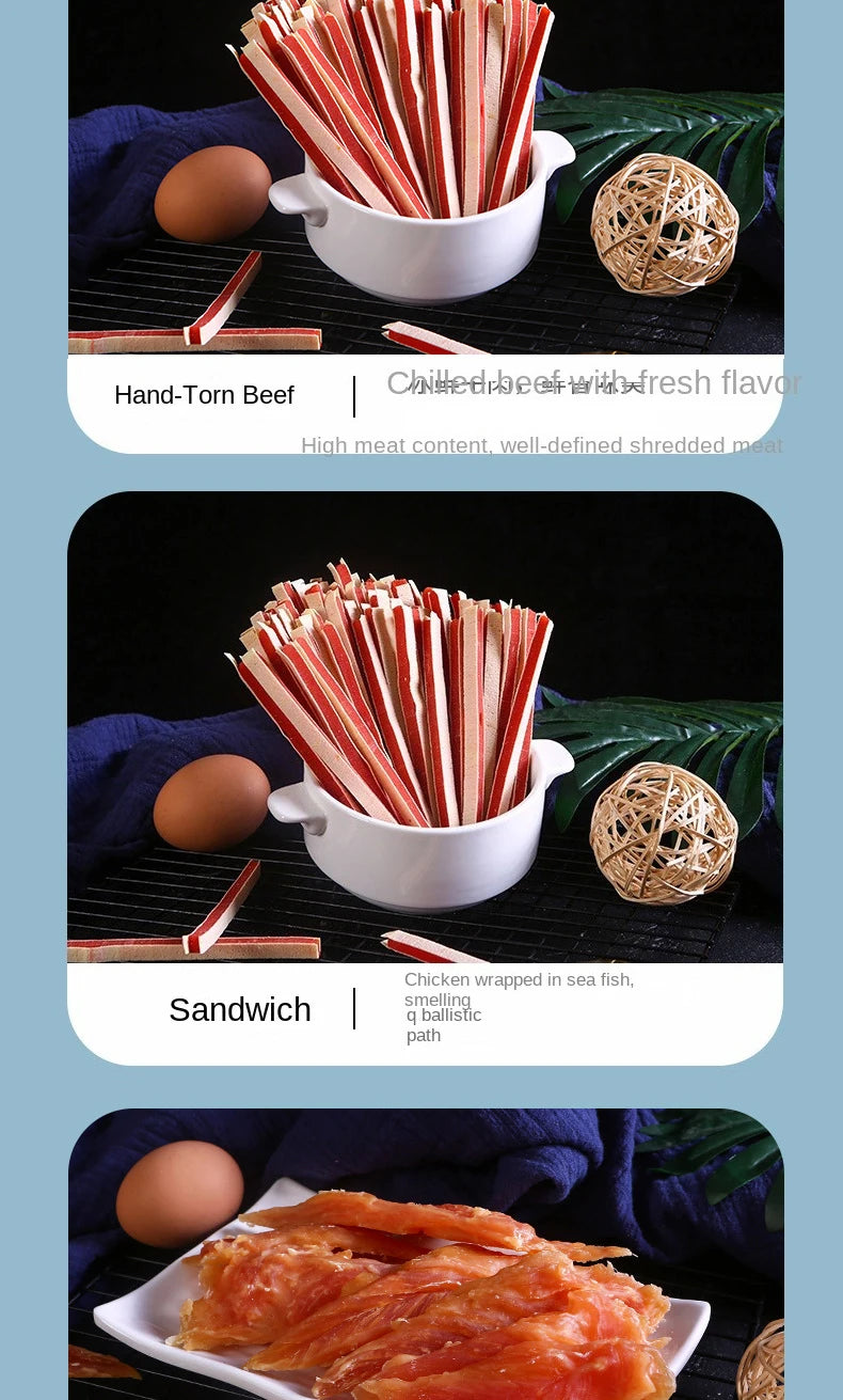 Pet snacks 110g dog snacks training rewards bite-resistant teeth grinding stick chicken breast beef strips