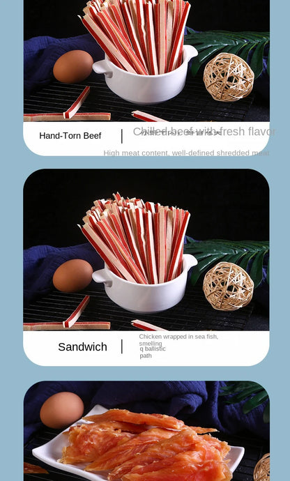 Pet snacks 110g dog snacks training rewards bite-resistant teeth grinding stick chicken breast beef strips
