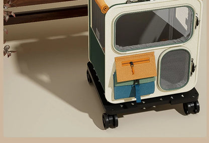 Cat bag out large capacity suitcase multi-cat pet portable cat multi-function wheel trolley case transparent backpack