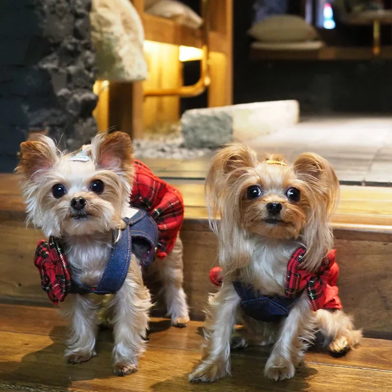 Luxury Dog Denim Strap Skirt Pet Clothing Spring Summer Small Dog Denim Strap Skirt Dog Dresses for Maltese Pomerpish Yorkshire