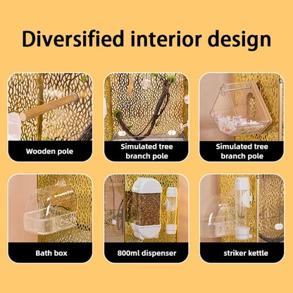 Large Bird Cages Canaries Parrot Houses Luxury Decorative Display Birds Cage Interior Transparent Parakeet Habitats Villa