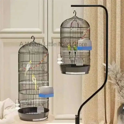 Wrought Retro Household Bird Nordic Round Iron Metal Parrot Cage Large Size Luxury Bird Villa Creative White Parrot House L