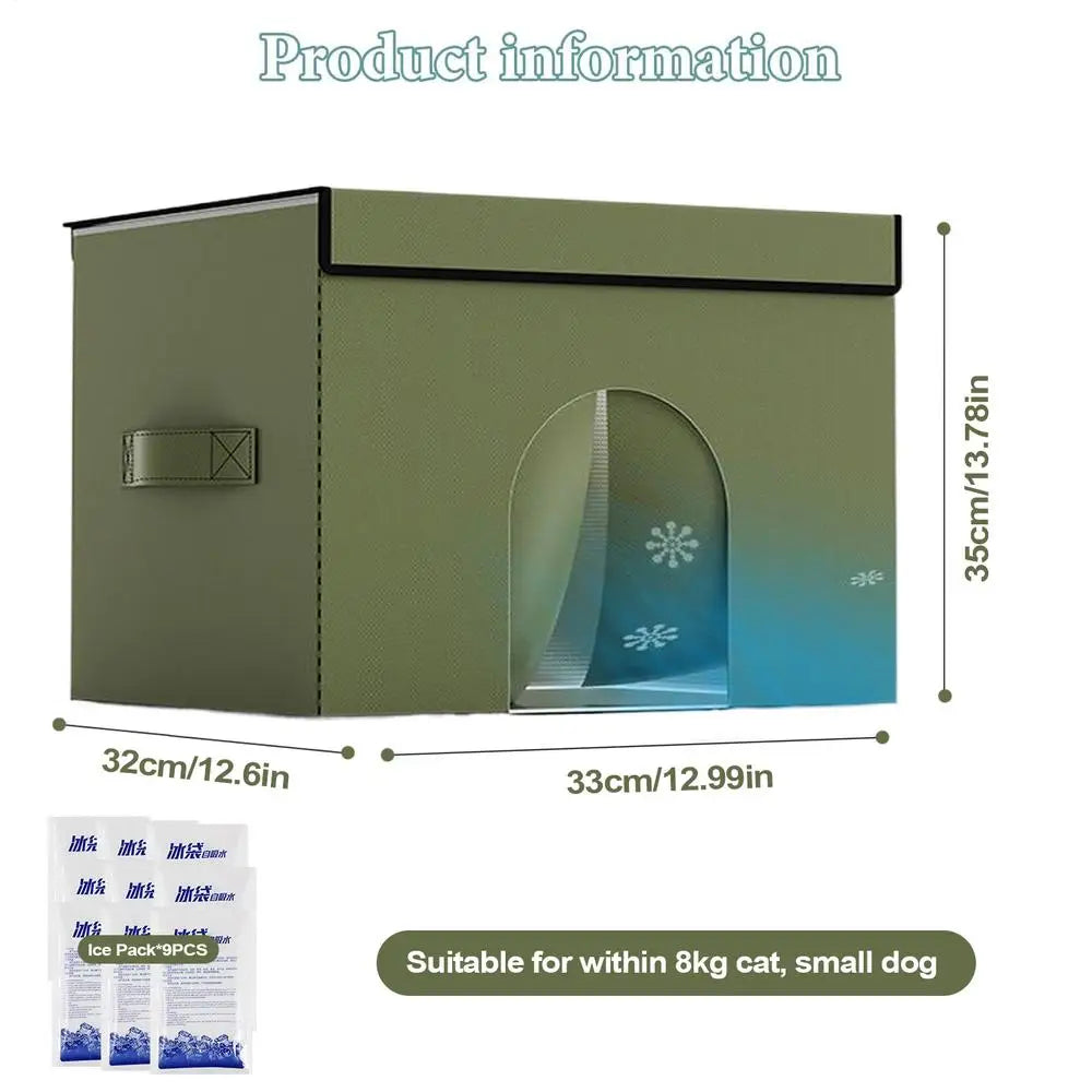 Cooling Outdoor Cat House Portable Cat Air Conditioning House Cold Sleeping Enclosure Pet Supply For Travel Indoor Bedroom