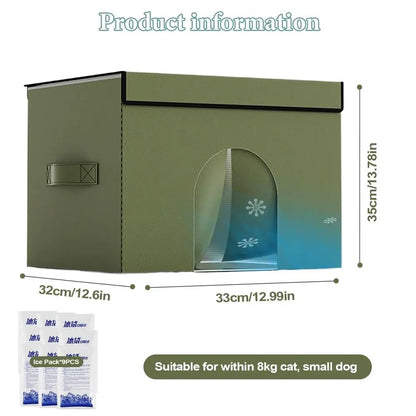 Cooling Outdoor Cat House Portable Cat Air Conditioning House Cold Sleeping Enclosure Pet Supply For Travel Indoor Bedroom