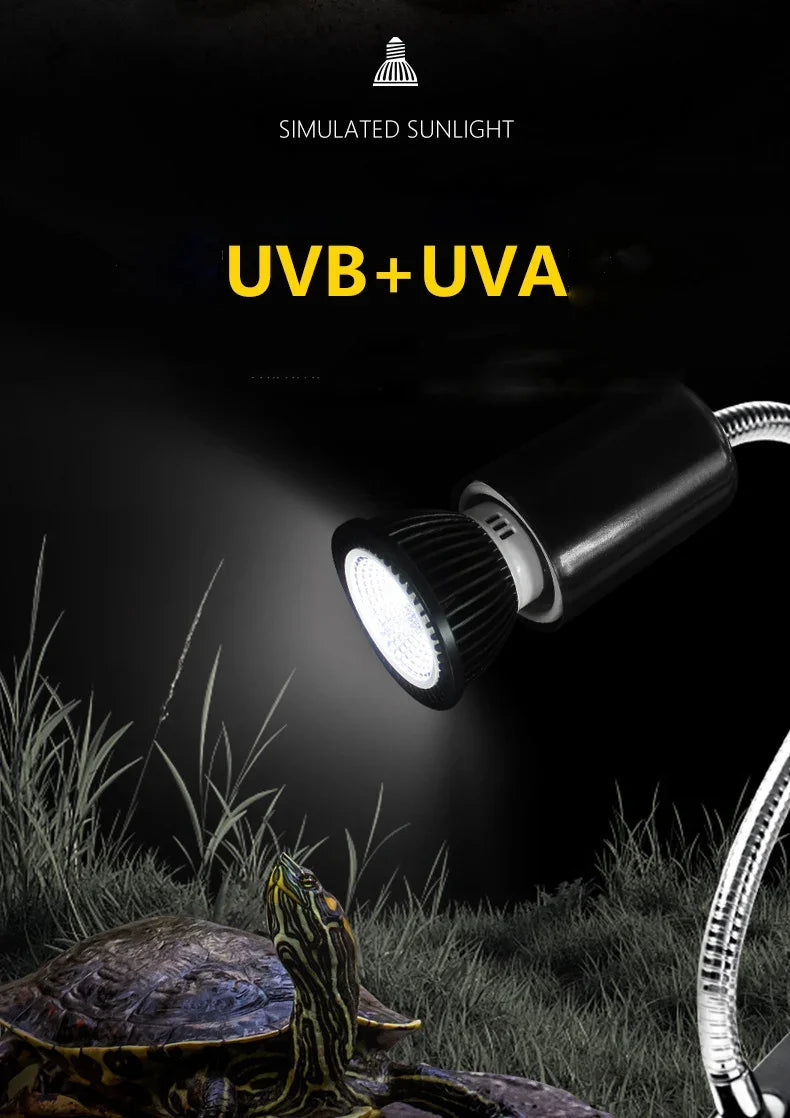 UVB+UVA Reptile 110/220V Basking LED Lamp Reptile Turtle Lizard Mane Lion Ultraviolet Calcium Lamp Sun Light Energy-Saving